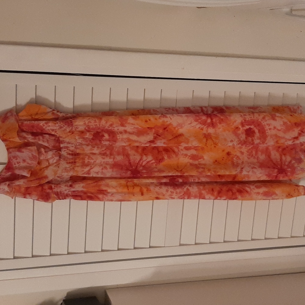 Dark Pink, Orange and White Sundress